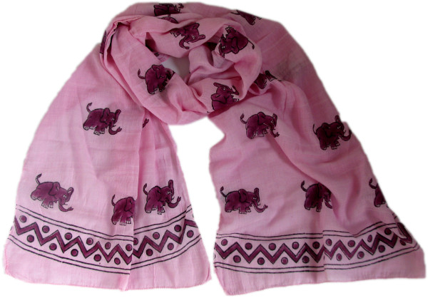 Scarf gift voucher pink elephant ethical scarf from Where Does It Come From?