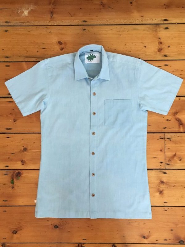 Organic Pale Blue Shirt. Ethical, eco and comes with it's story.